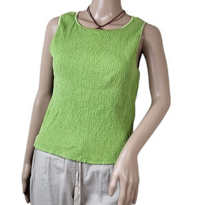 Y2K So GSJC Green Crinkled Tank Top